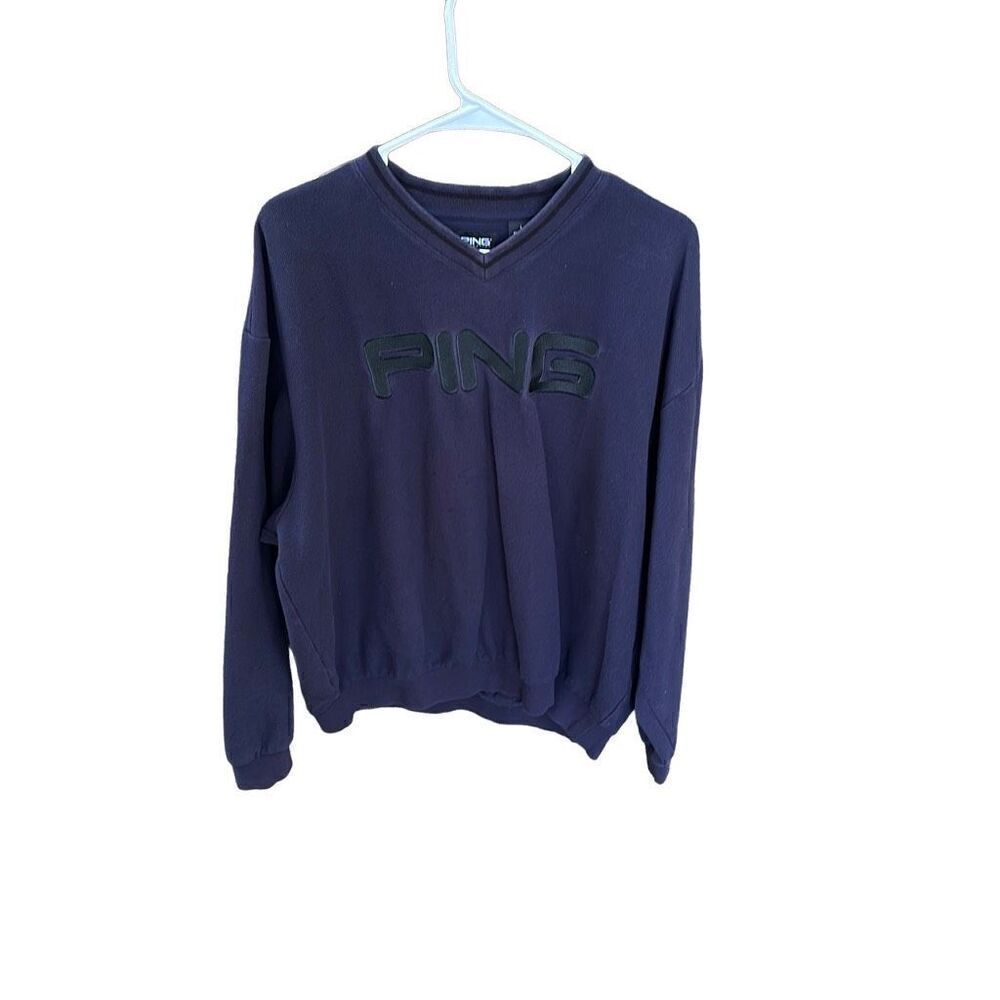 Ping Collection Men's Long Sleeve V-neck Blue Size Large Windbreaker